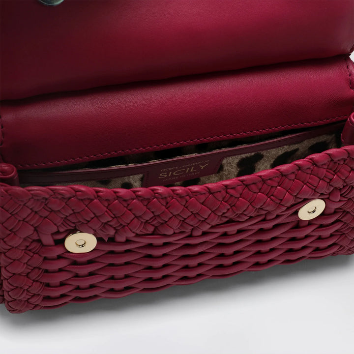 Dolce&amp;Gabbana - Sicily mini woven nappa leather bag in hibiscus Brand Apparel &amp; Accessories TU