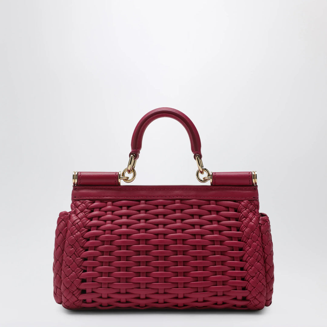 Dolce&amp;Gabbana - Sicily mini woven nappa leather bag in hibiscus Brand Apparel &amp; Accessories TU