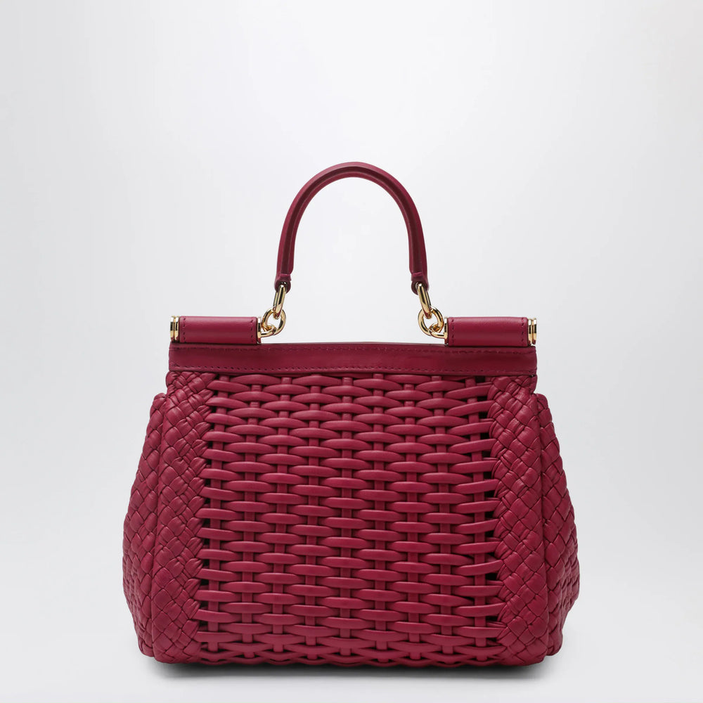 Dolce&Gabbana - Small Sicily handbag in woven nappa leather, hibiscus Brand Apparel & Accessories TU