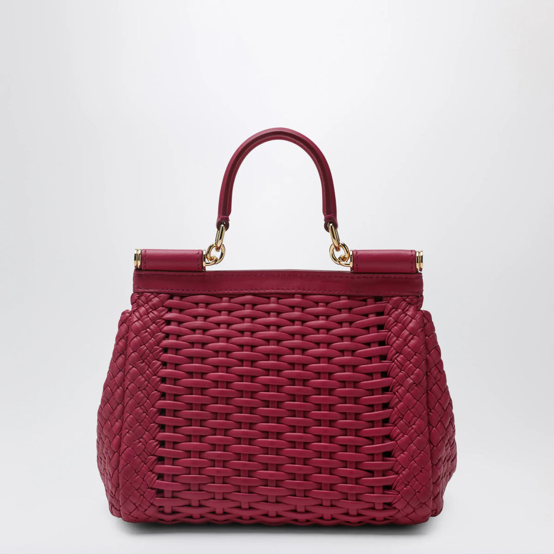Dolce&amp;Gabbana - Small Sicily handbag in woven nappa leather, hibiscus Brand Apparel &amp; Accessories TU