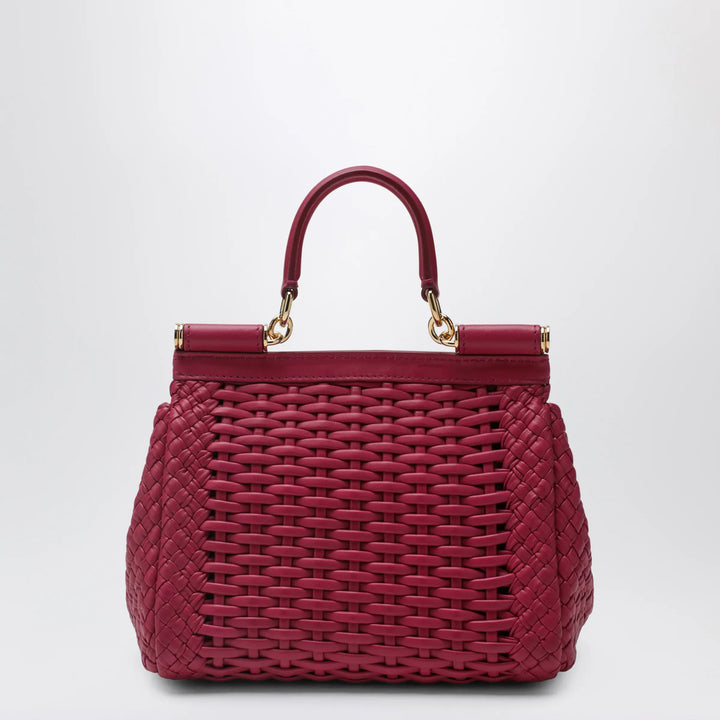 Dolce&amp;Gabbana - Small Sicily handbag in woven nappa leather, hibiscus Brand Apparel &amp; Accessories TU