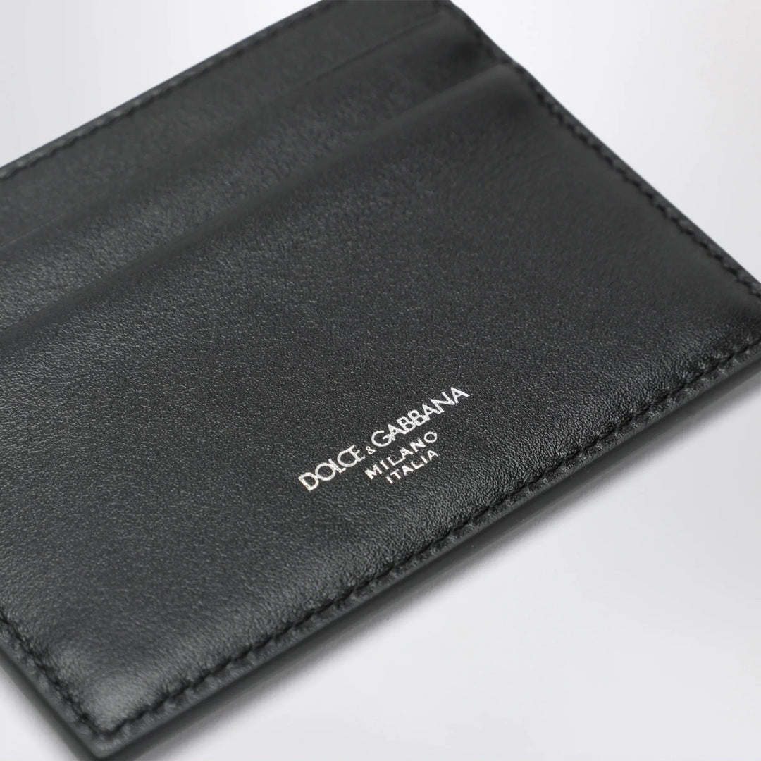 Dolce&amp;Gabbana - Woven plongé calfskin card holder in black Brand Apparel &amp; Accessories TU