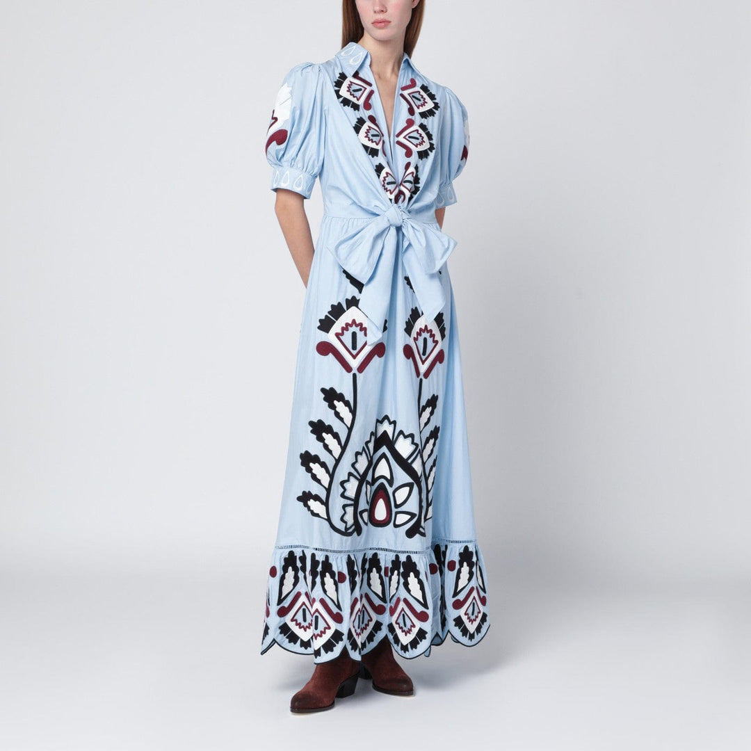 Apparel &amp; Accessories FARM Rio - Light blue embroidered long dress with bow Brand
