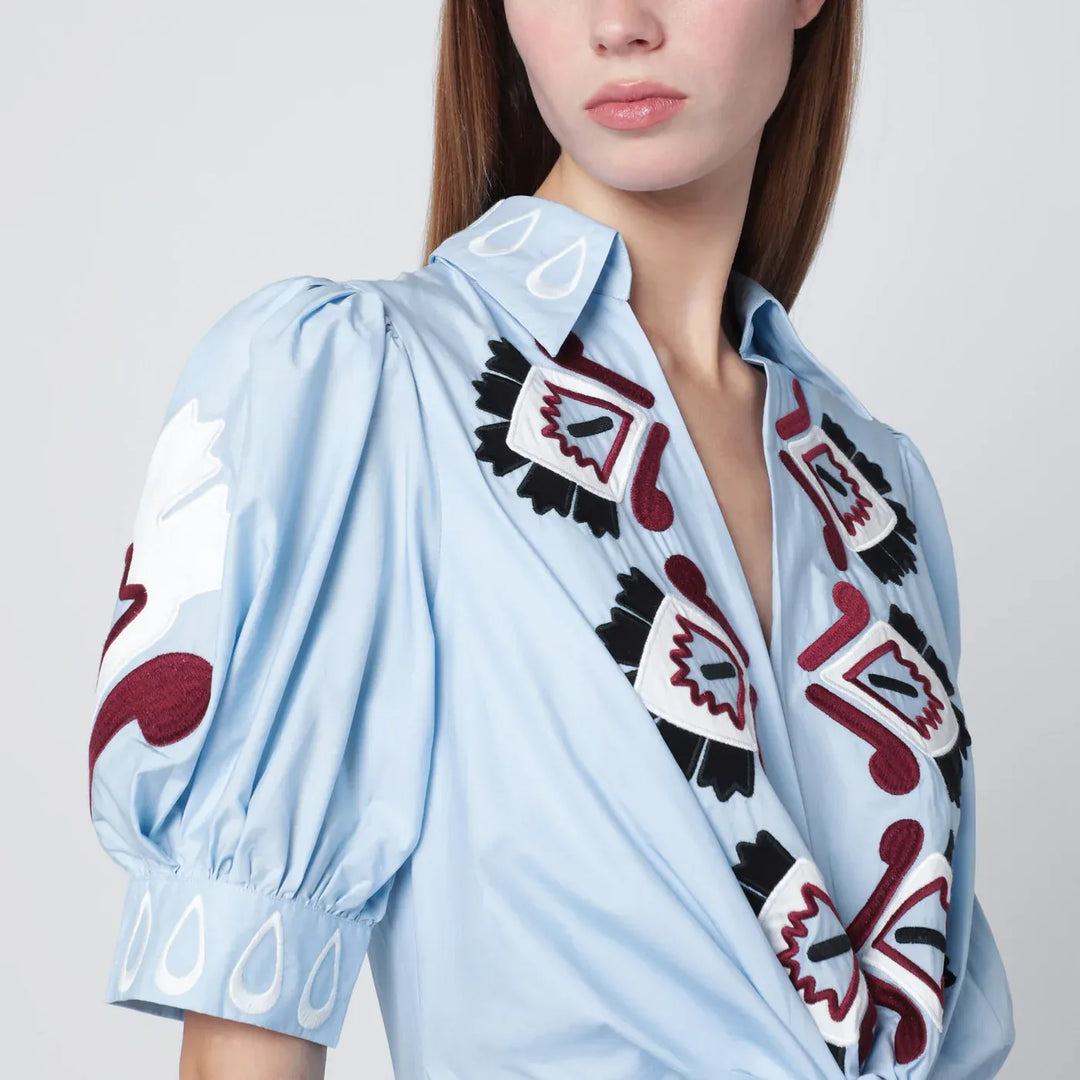 FARM Rio - Light blue embroidered long dress with bow Brand Apparel &amp; Accessories