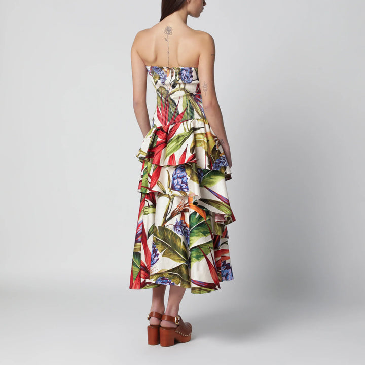 FARM Rio - Sand Florart strapless cotton dress Brand Apparel &amp; Accessories