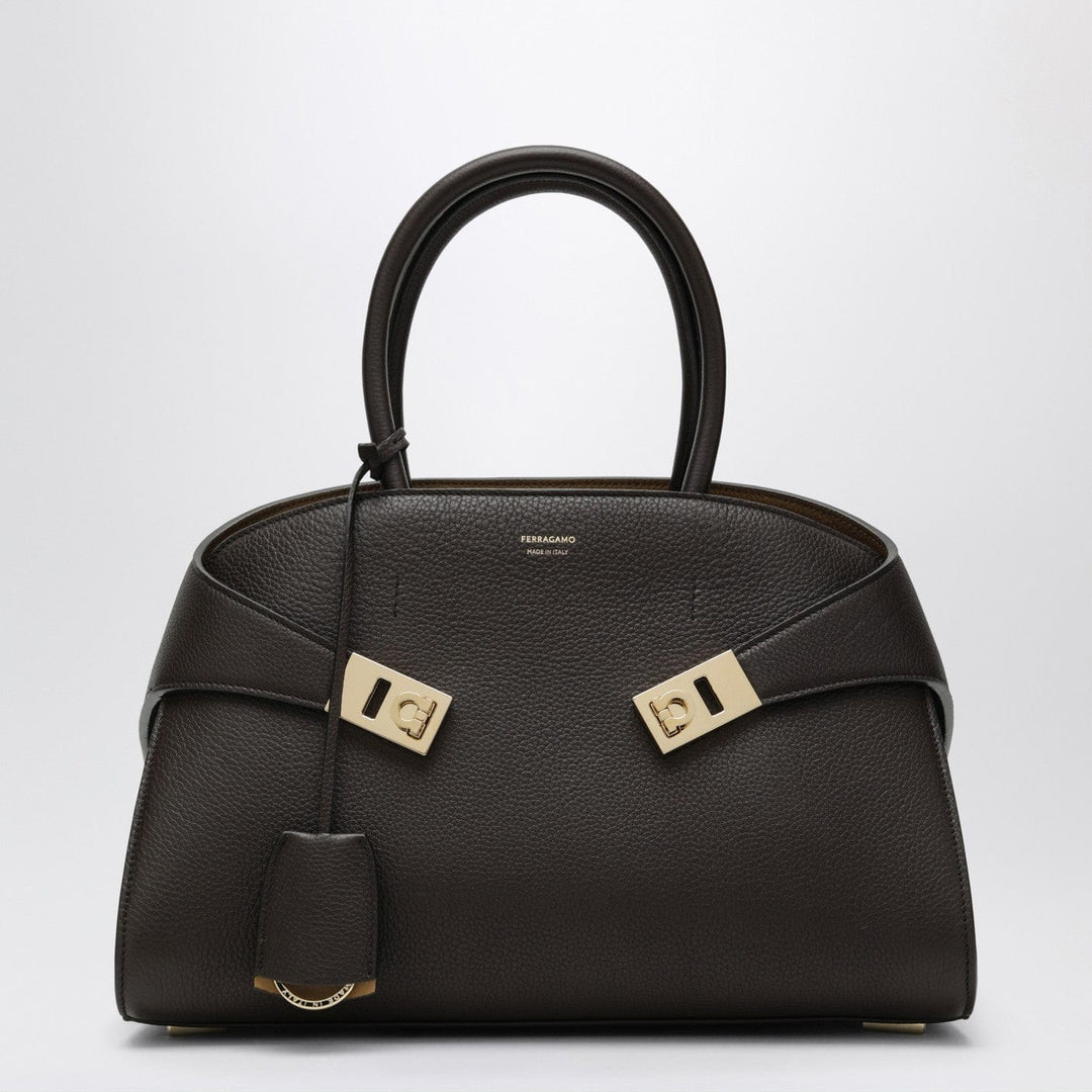 Apparel &amp; Accessories TU Ferragamo - Hug M handbag in brown/ochre leather Brand