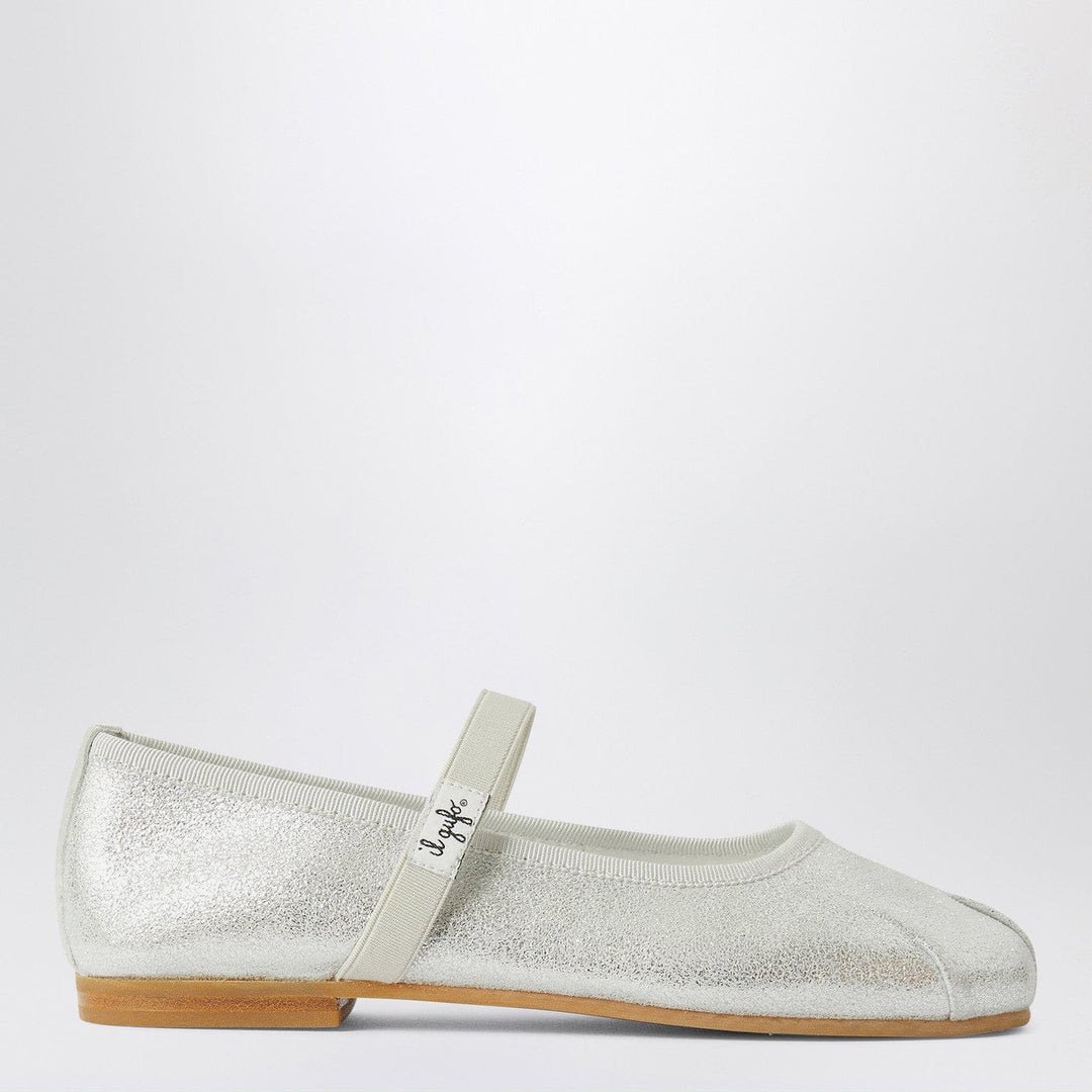 Apparel & Accessories 36 Il Gufo - Silver ballet flats with elastic strap Brand