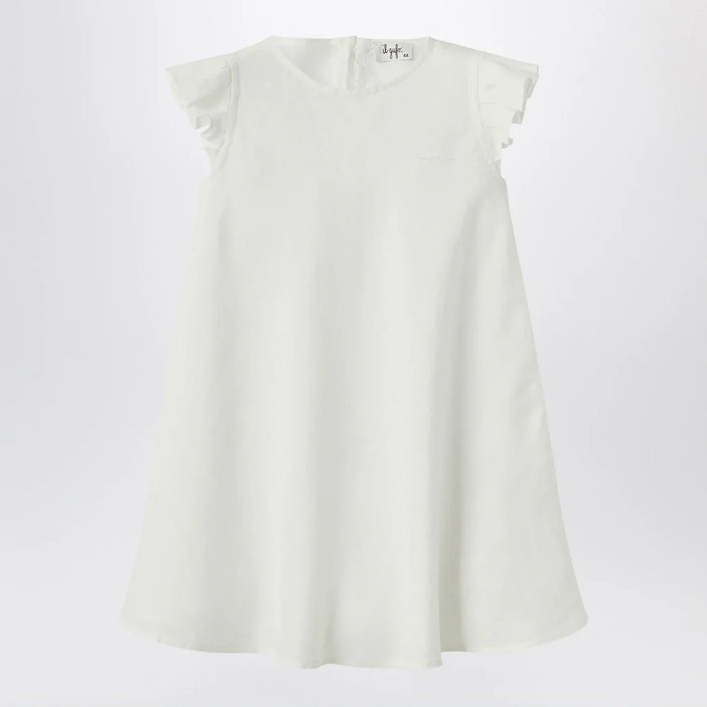 Il Gufo - White linen dress with ruffles Brand Apparel & Accessories 3A