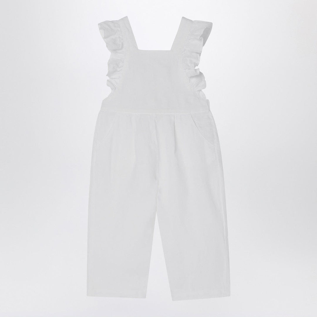 Apparel &amp; Accessories Il Gufo - White linen overall with ruffles Brand