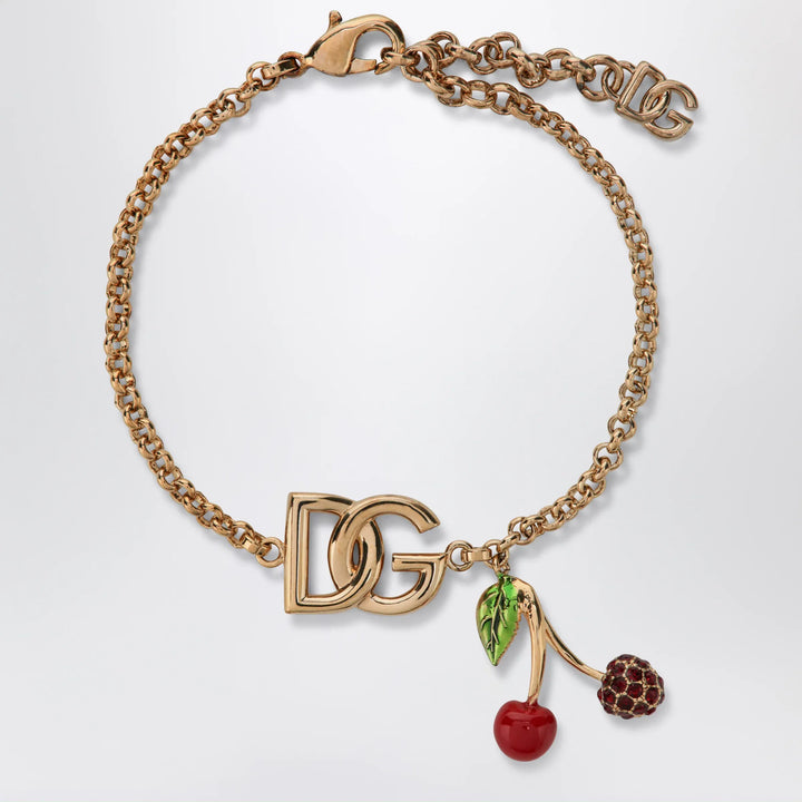 Dolce&amp;Gabbana - Chain bracelet with logo charm in brass, gold Brand Apparel &amp; Accessories > Jewelry TU