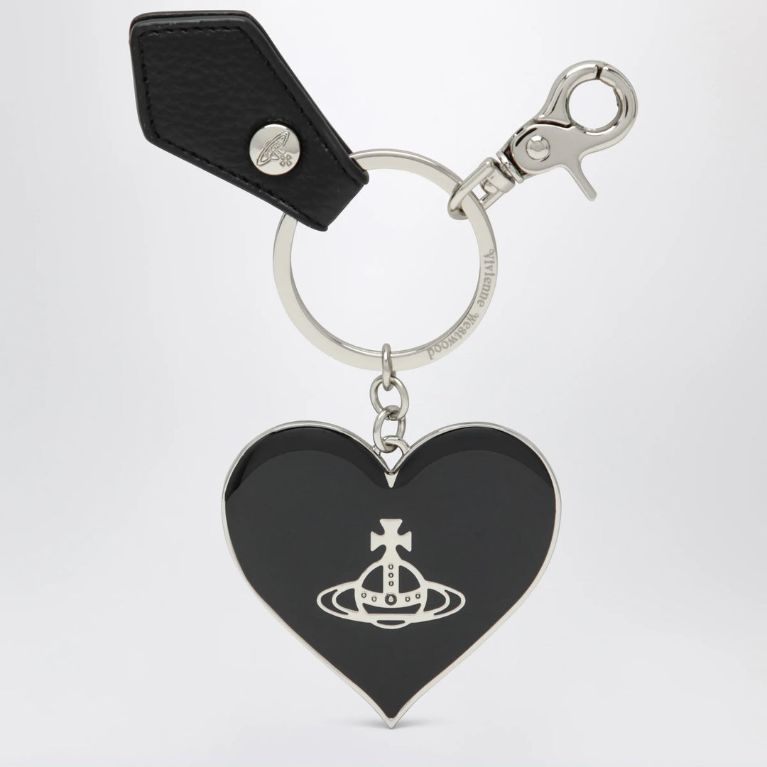 Vivienne Westwood - Mirror Heart Orb heart keyring in iron, black Brand Apparel &amp; Accessories > Jewelry U