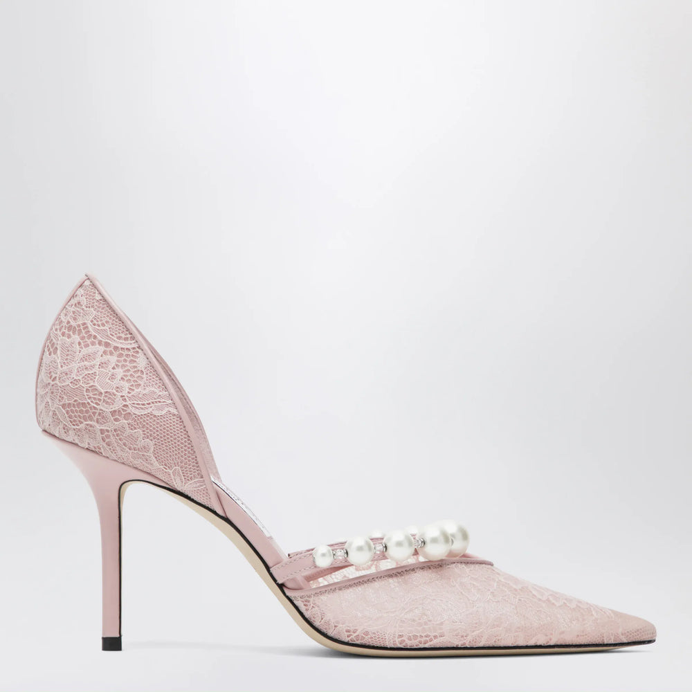 Jimmy Choo - Pink Lace Décolleté with Pearl Decoration Brand Apparel & Accessories 40 IT
