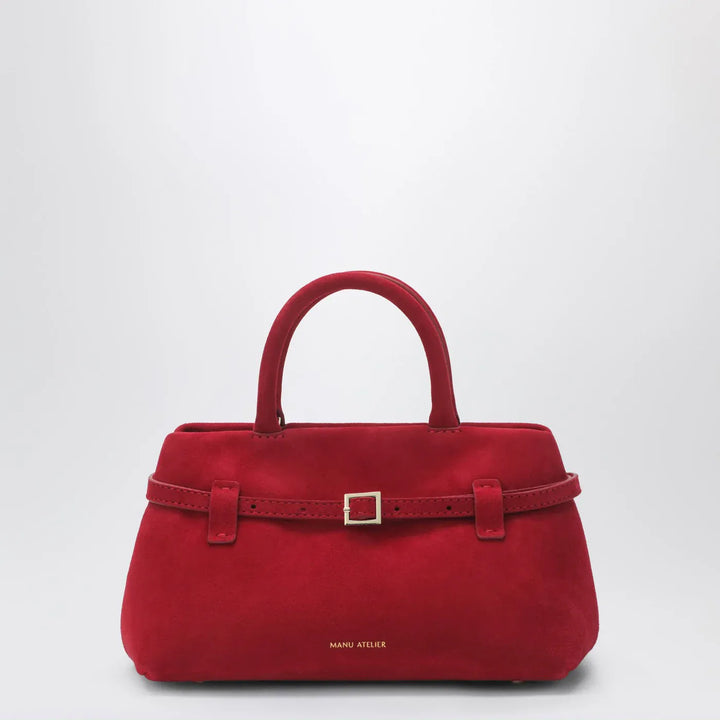 Manu Atelier - Le Cambon 25 red suede bag Brand Apparel &amp; Accessories TU