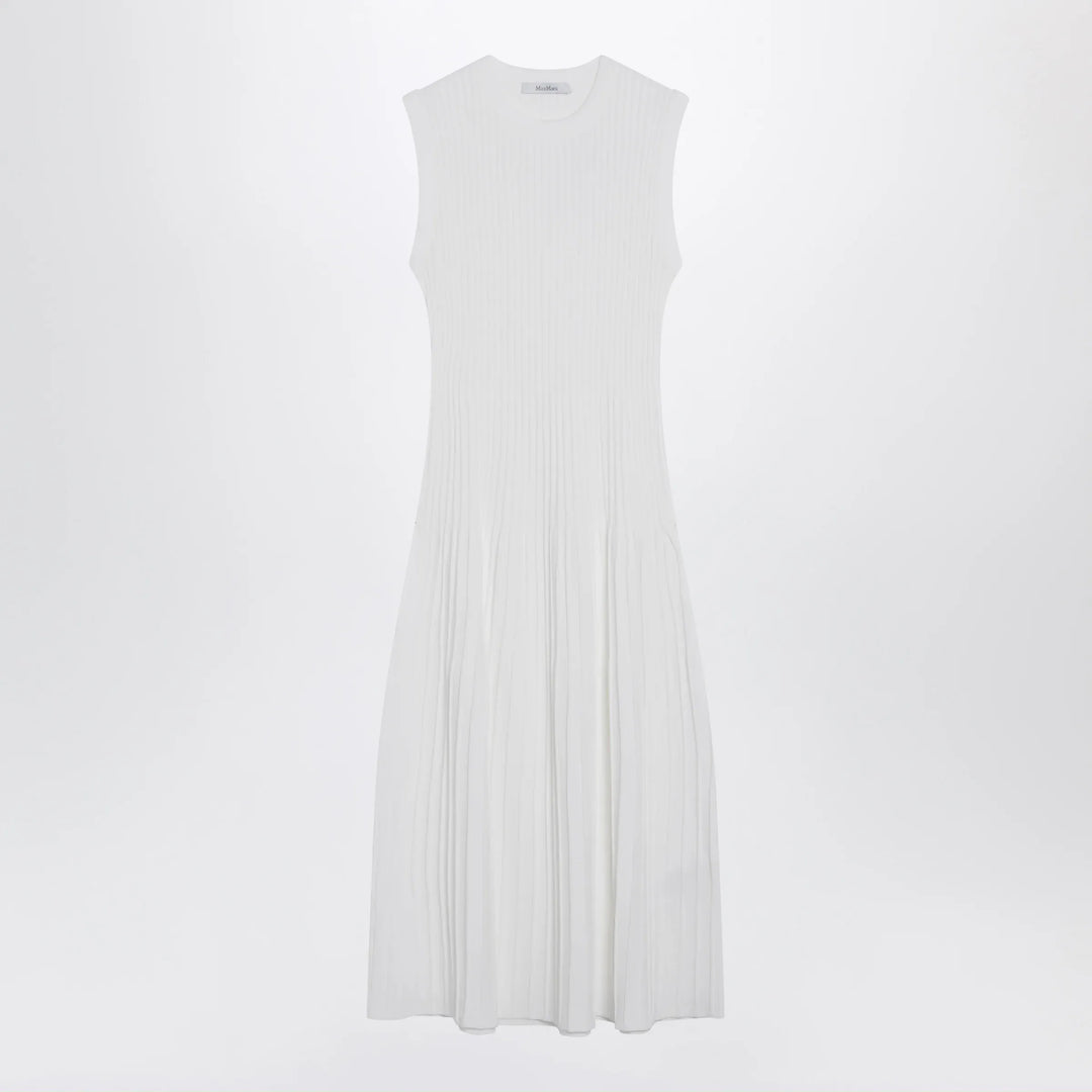 Max Mara - Midi dress in white crêpe viscose Brand Apparel & Accessories XS