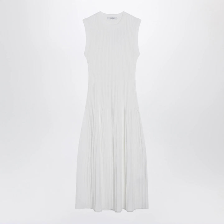 Max Mara - Midi dress in white crêpe viscose Brand Apparel &amp; Accessories XS