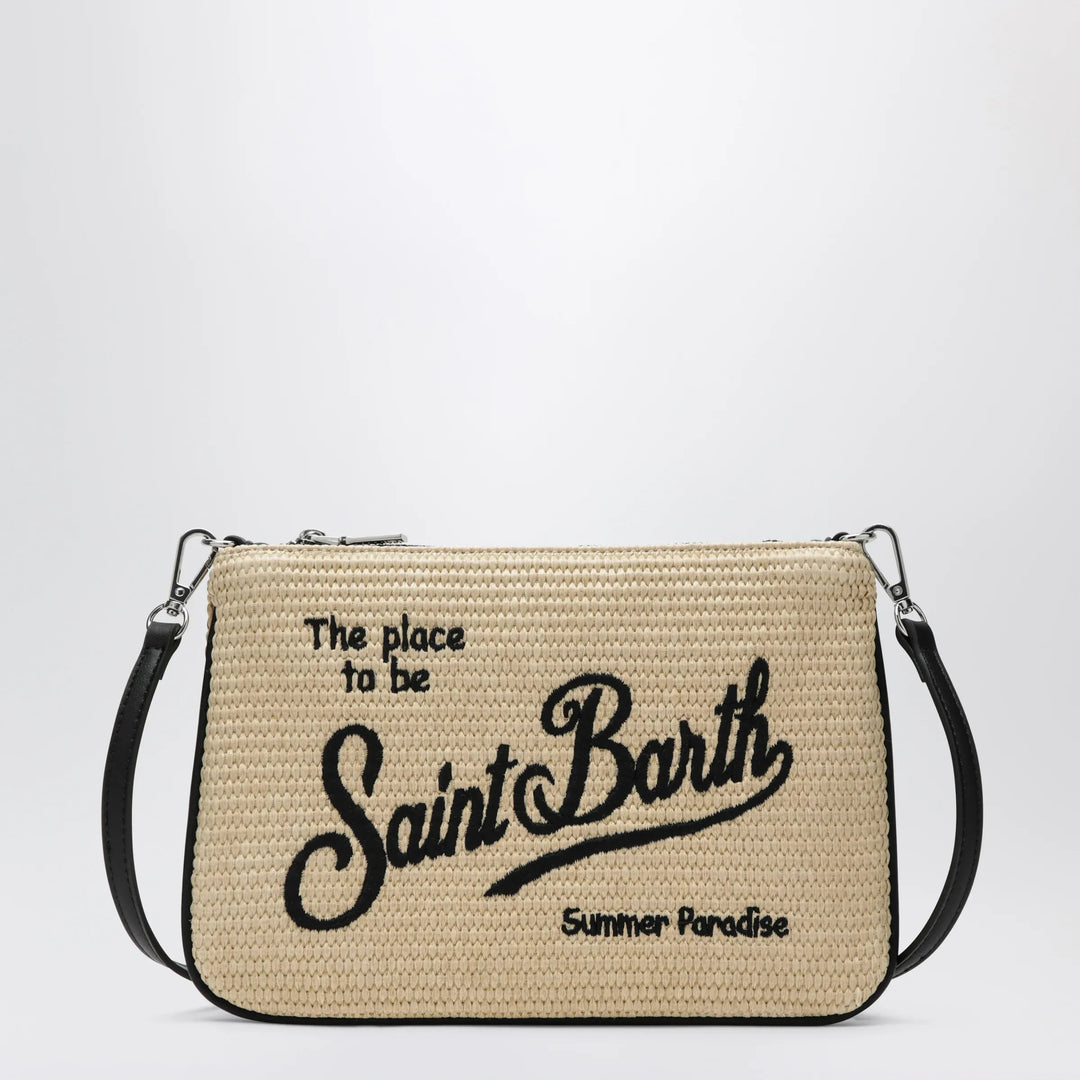 MC2 Saint Barth - Parisienne straw-effect clutch with embroidered logo Brand Apparel & Accessories TU