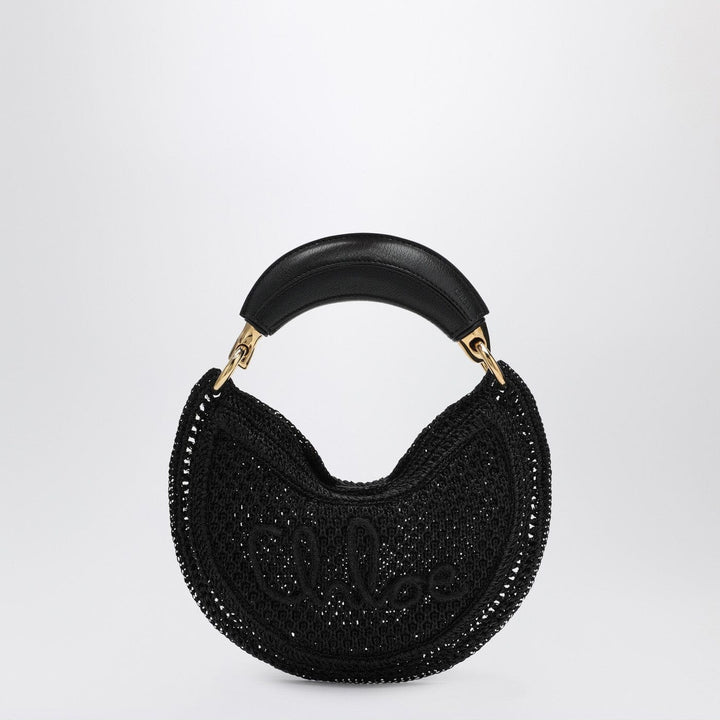 Apparel &amp; Accessories TU Mini Summer Banana hobo bag in black crochet with leather details Brand