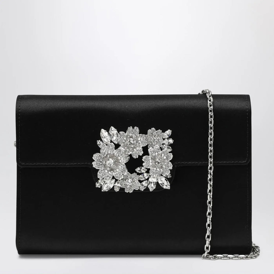 ROGER VIVIER - Efflorescence Mini Clutch black in satin Brand Apparel &amp; Accessories TU