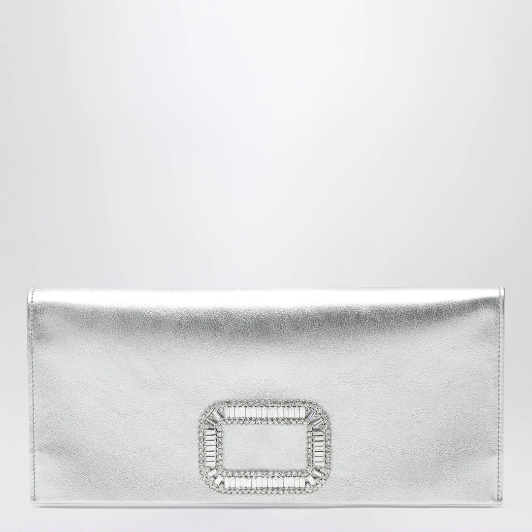 ROGER VIVIER - Mini Pilgrim silver leather pochette Brand Apparel &amp; Accessories TU