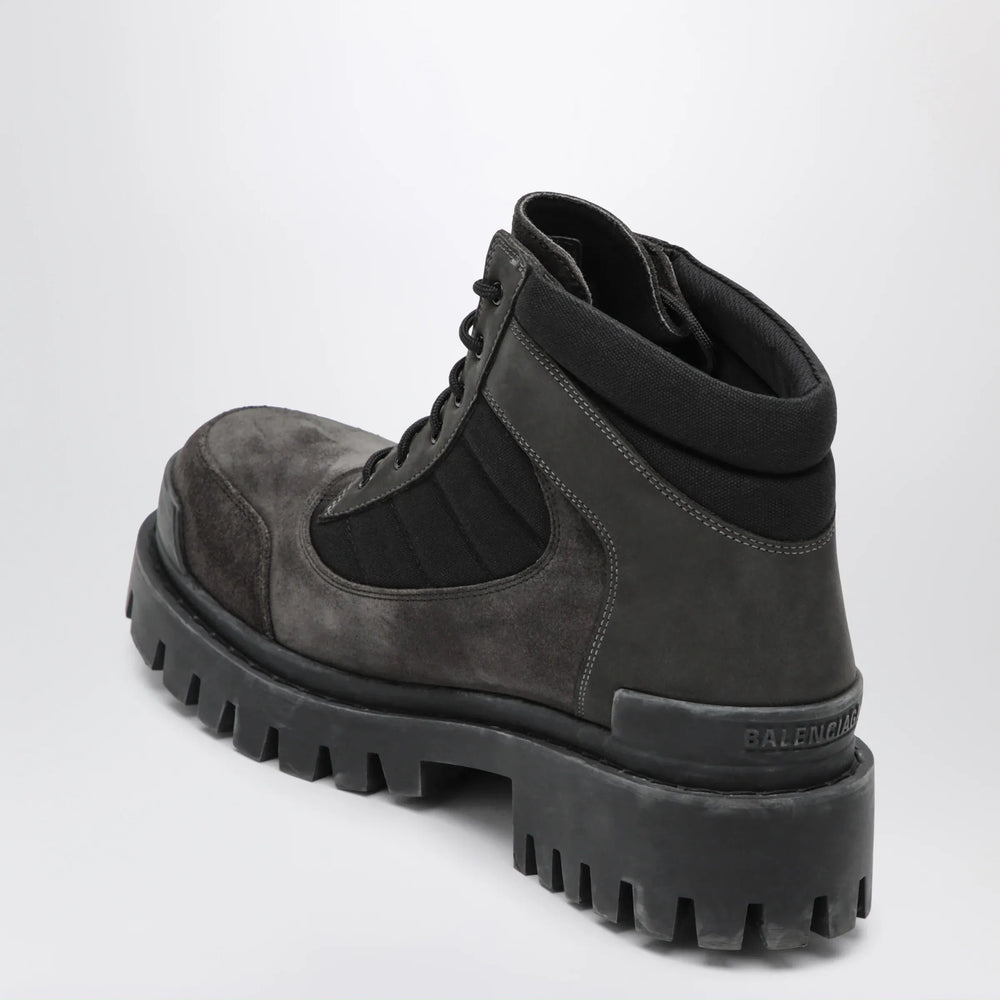 Balenciaga - Combat Strike low lace-up suede boots brown/black Brand Apparel & Accessories > Shoes