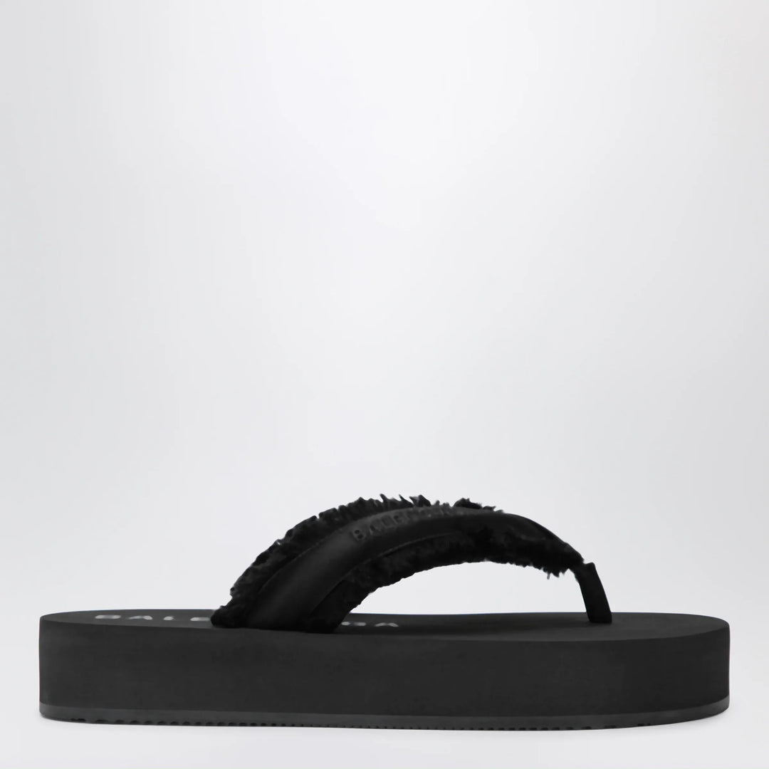 Balenciaga - Jet Lag thong sandals in black satin Brand Apparel &amp; Accessories > Shoes 36 IT
