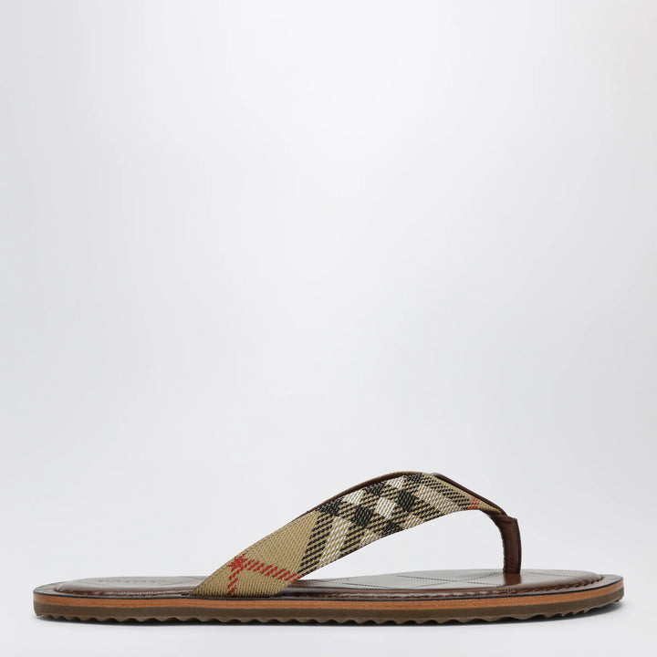 Burberry - Pavilion Check nylon-blend sandals in sand beige Brand Apparel &amp; Accessories > Shoes 36 IT