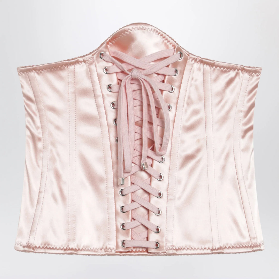 Dolce&amp;Gabbana - Corset with lace-up details in pale pink Brand Apparel &amp; Accessories > Shoes 40  IT