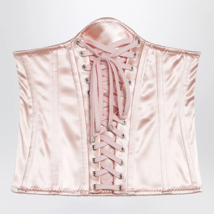 Dolce&amp;Gabbana - Corset with lace-up details in pale pink Brand Apparel &amp; Accessories > Shoes 40  IT