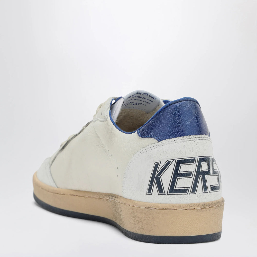 Golden Goose - White/metallic blue Ballstar sneakers Brand Apparel & Accessories > Shoes
