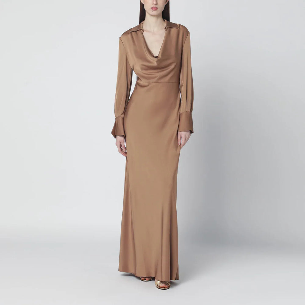 SIMKHAI - Adelle satin dress with draping Brand Apparel & Accessories 6 US