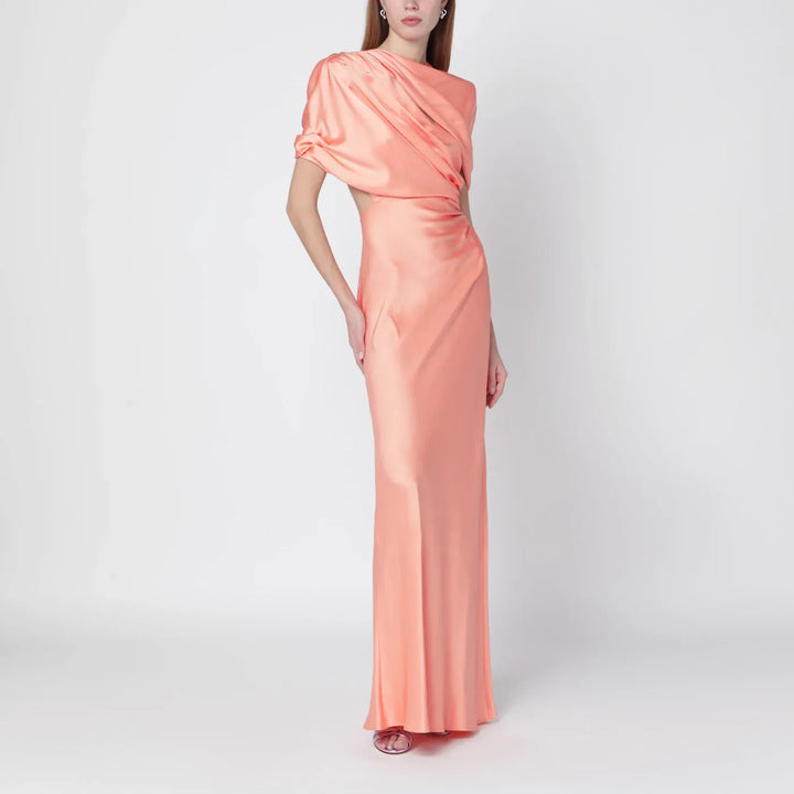 Stella McCartney - Pink shiny satin maxi dress Brand Apparel &amp; Accessories 42  IT