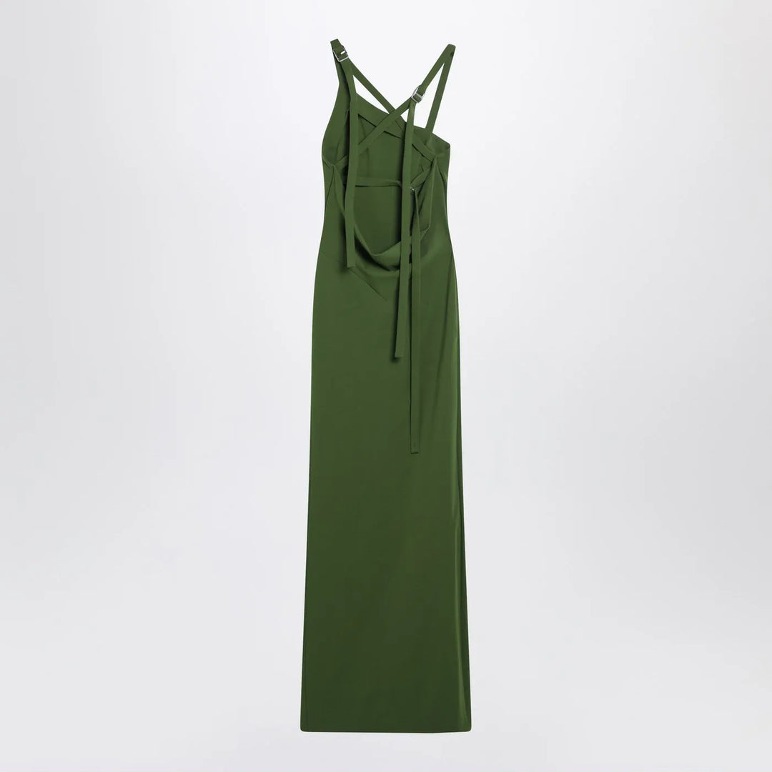 The Attico - Long green dress with slit Brand Apparel &amp; Accessories