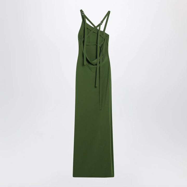 The Attico - Long green dress with slit Brand Apparel &amp; Accessories