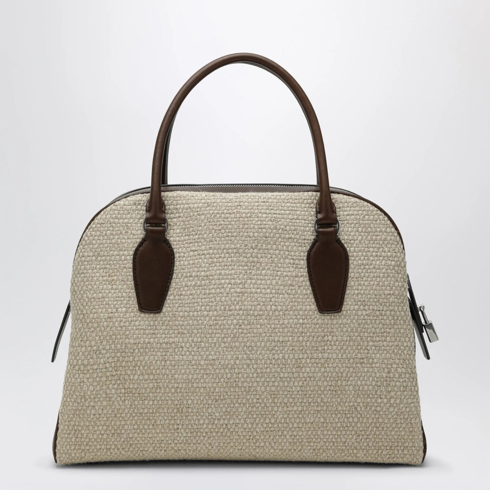 The Row - India 12 natural/brown canvas and leather bag Brand Apparel & Accessories TU