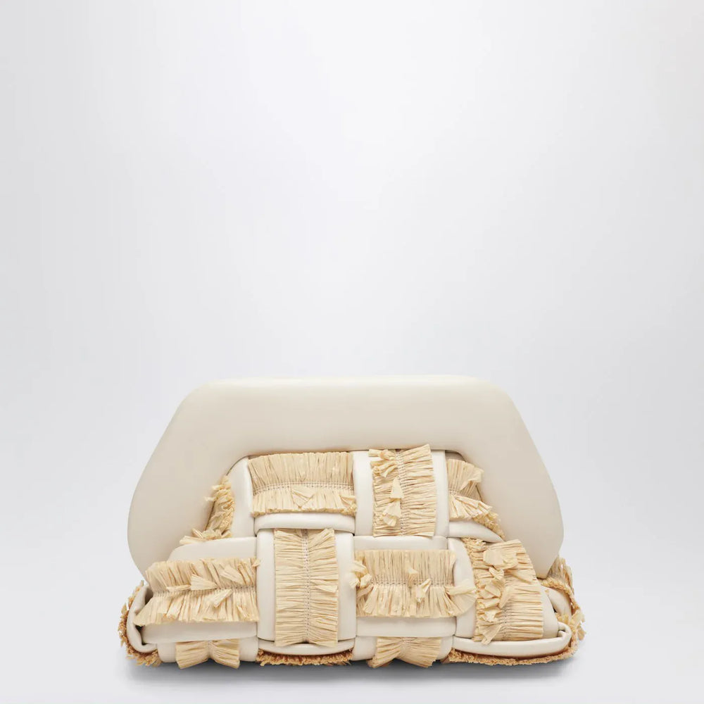 THEMOIRè - Small Tia clutch in butter color with raffia inserts Brand Apparel & Accessories TU