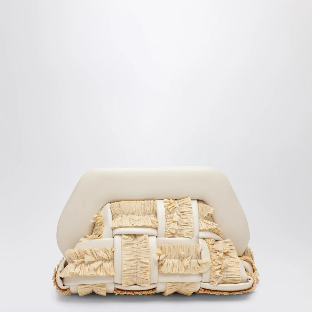 THEMOIRè - Small Tia clutch in butter color with raffia inserts Brand Apparel &amp; Accessories TU
