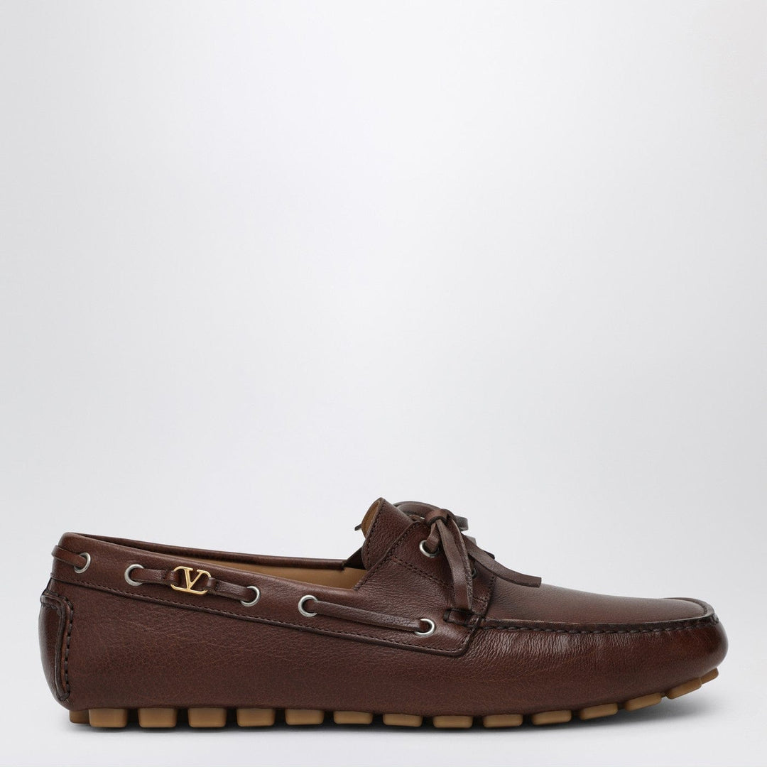 Apparel & Accessories Valentino Garavani - Brown leather moccasin driver Fantaway Brand