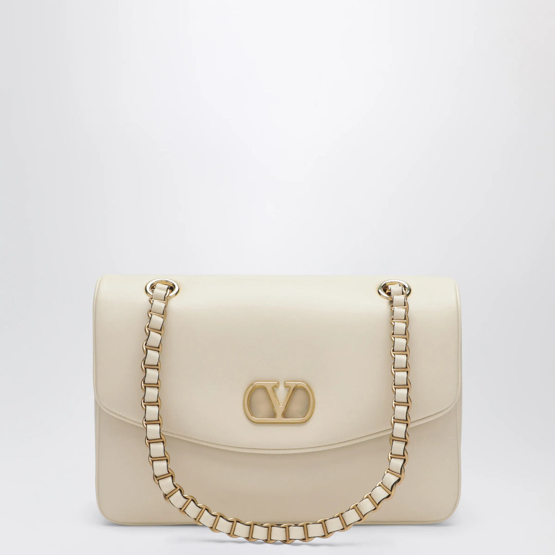 Valentino Garavani - Medium Djuna shoulder bag in nappa leather, white Brand Apparel &amp; Accessories TU