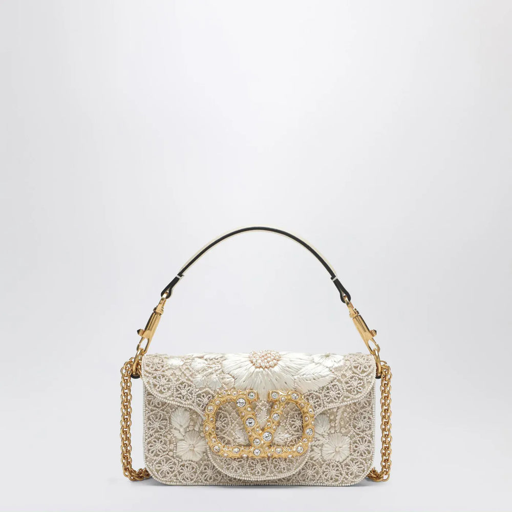 Valentino Garavani - Small Locò bag with VLogo Signature jewel Brand Apparel & Accessories TU