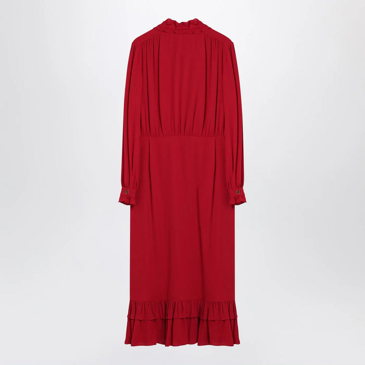 Valentino - Red dress with ruffled bow Brand Apparel &amp; Accessories 44  IT