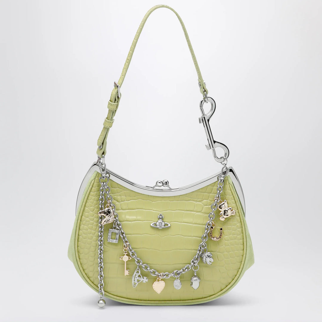 Vivienne Westwood - Charm bag in lime croc-effect patent leather Brand Apparel &amp; Accessories U
