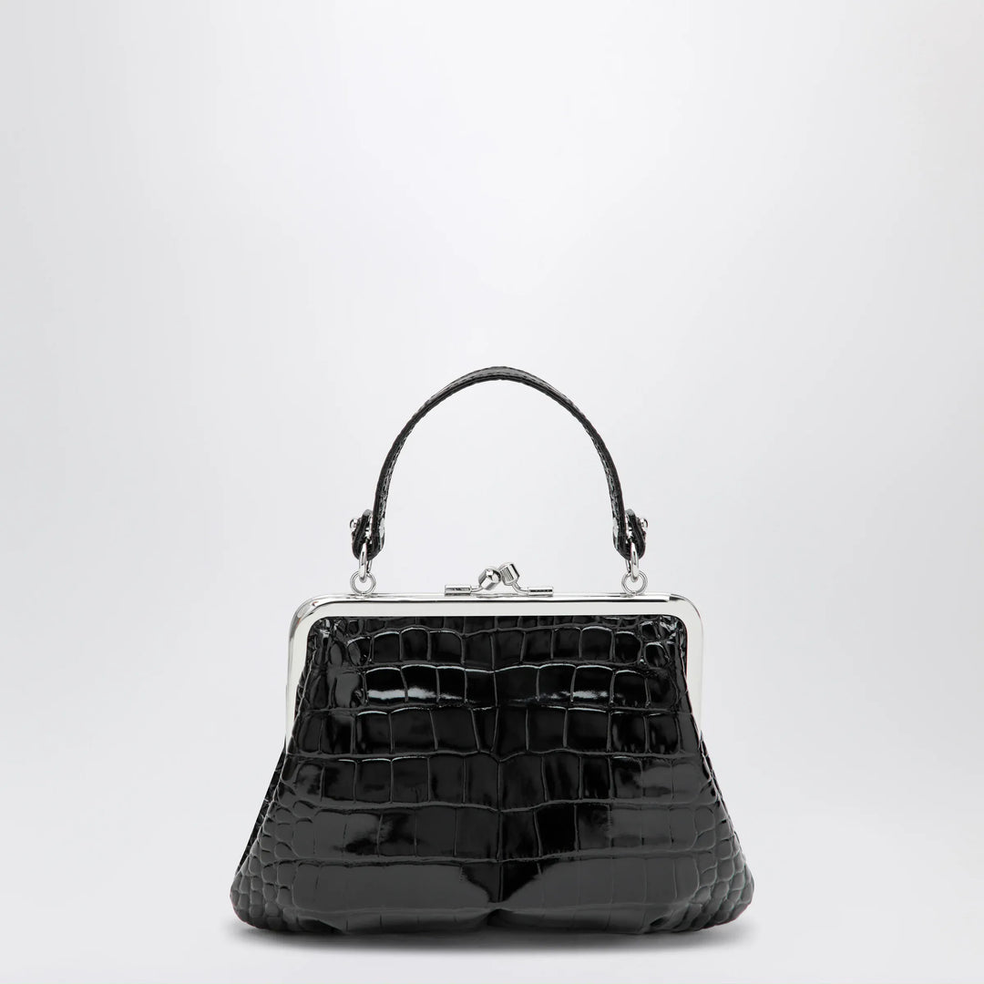 Vivienne Westwood - Granny Frame purse in croc-embossed black leather Brand Apparel &amp; Accessories U
