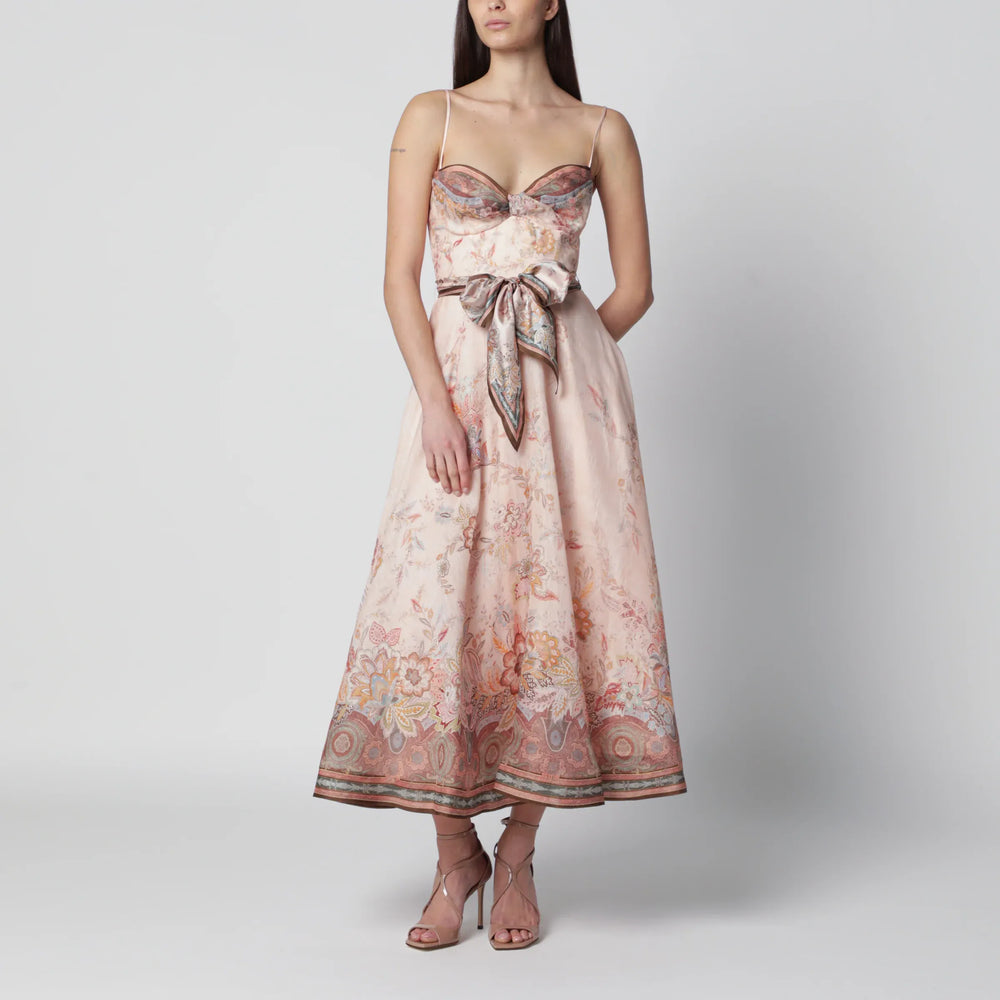 ZIMMERMANN - Pink Alchemy midi dress with paisley pattern Brand Apparel & Accessories 2