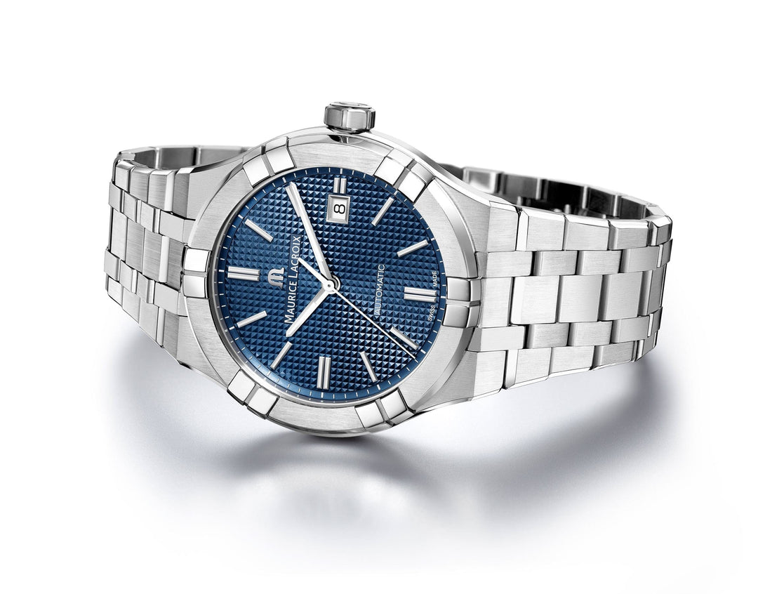 Maurice Lacroix Automatic Watches Maurice Lacroix AIKON Automatic 42mm Blue Watch Maurice Lacroix AIKON Automatic 42mm Blue Authentic Watch I Swiss Made Brand