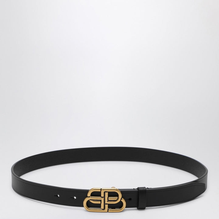 Belts Balenciaga - Black leather BB belt Brand