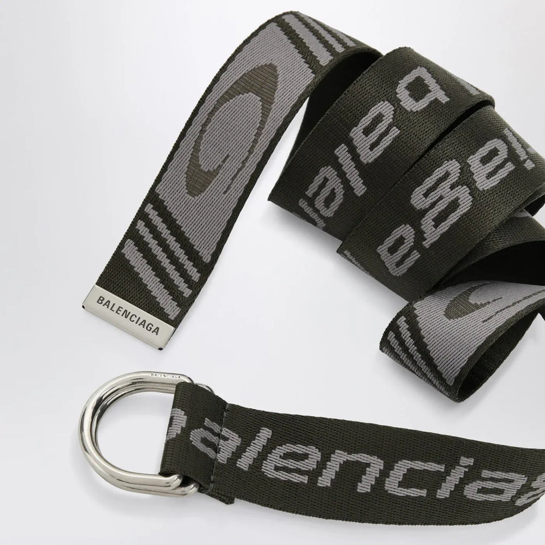 Balenciaga - D-ring belt with loop sports icon motif Brand Belts U