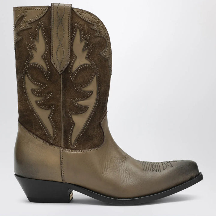 Golden Goose - Wish Star boots in khaki leather and suede Brand Boots 36 IT