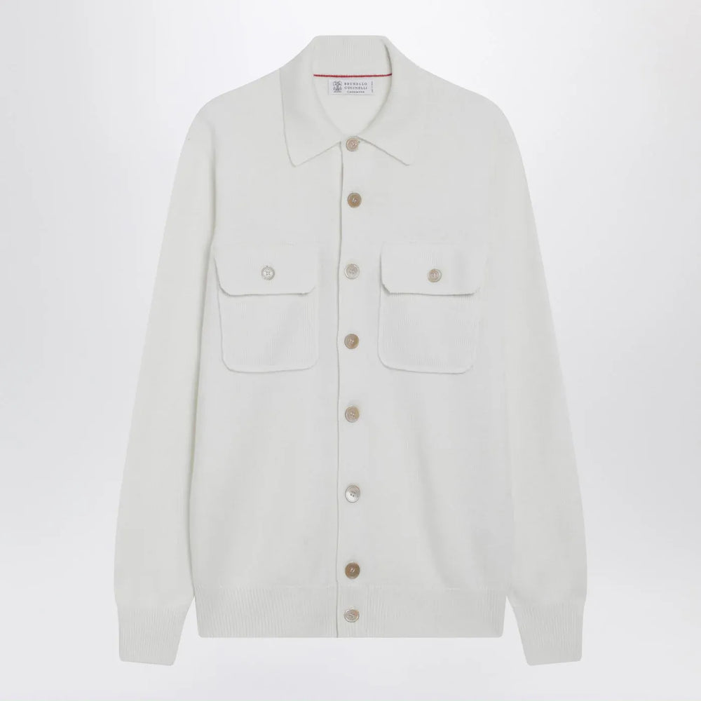 Brunello Cucinelli - White cashmere cardigan Brand Cardigan 50 IT