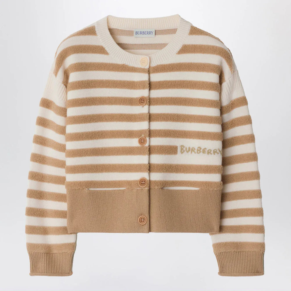 Burberry - Striped cardigan in sand color Brand Cardigan 3