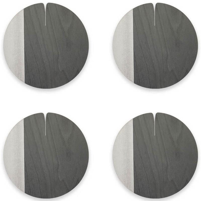 Lignis Coaster Lignis Nelumbo Coaster Large Set Of 4, Cold Grey Brand